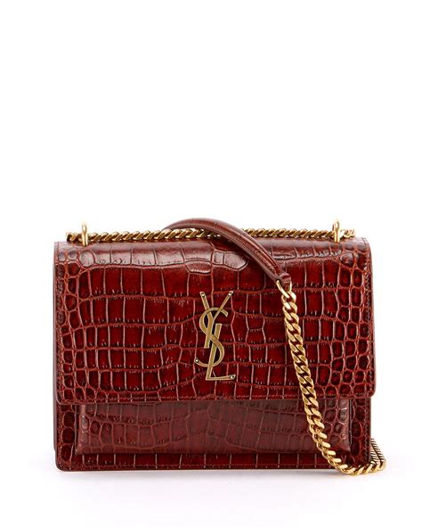 ysl sunset bah|YSL sunset bag medium croc.